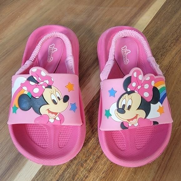 Disney Minnie Mouse Pink Slides Sandals Size 5 / 6 - Picture 8 of 15